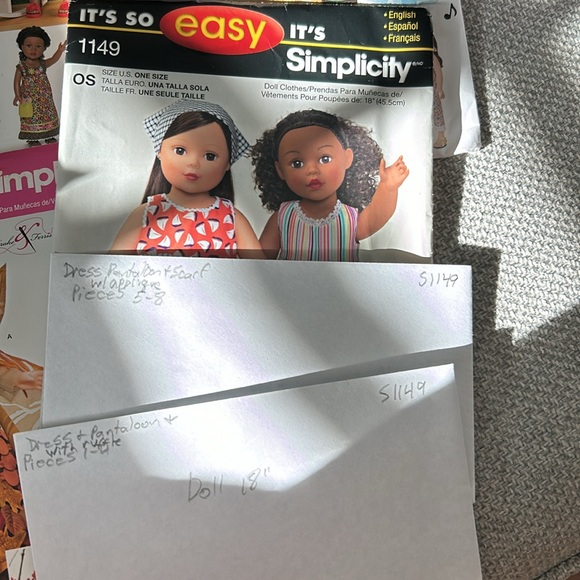 4 simplicity doll clothes patterns - Picture 2 of 6
